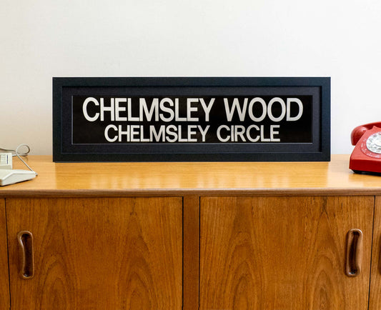 Chelmsley Wood Chelmsley Circle 1990s framed original bus blind