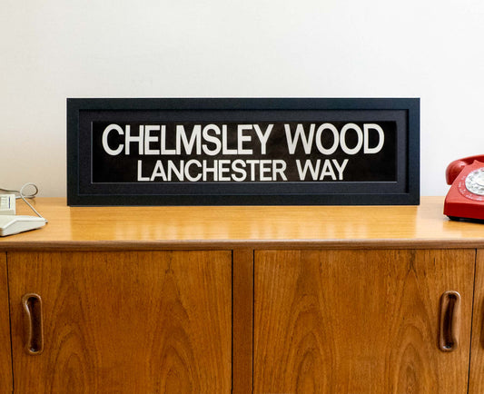 Chelmsley Wood Lanchester Way 1990s framed original bus blind