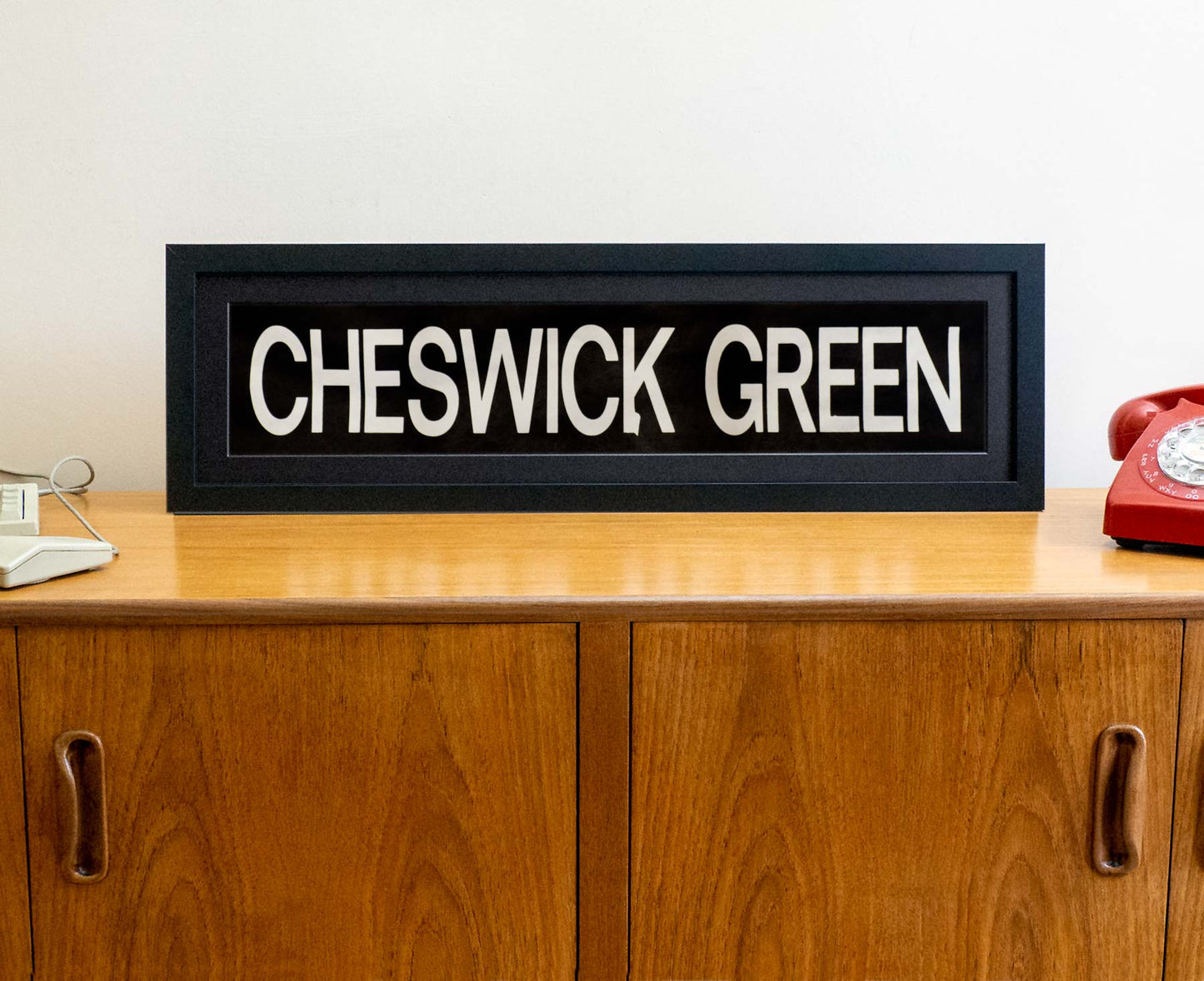 Cheswick Green 1990s framed original bus blind