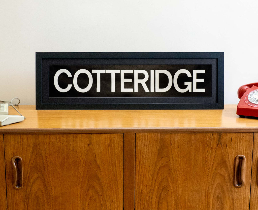 Cotteridge 1990s framed original bus blind