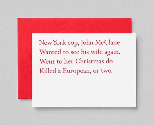 John McClane Clerihew Christmas Card
