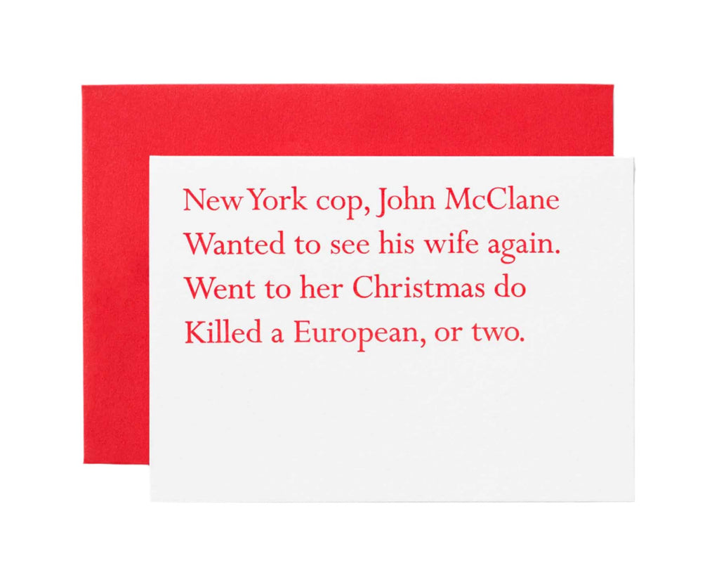 John McClane Clerihew Christmas Card