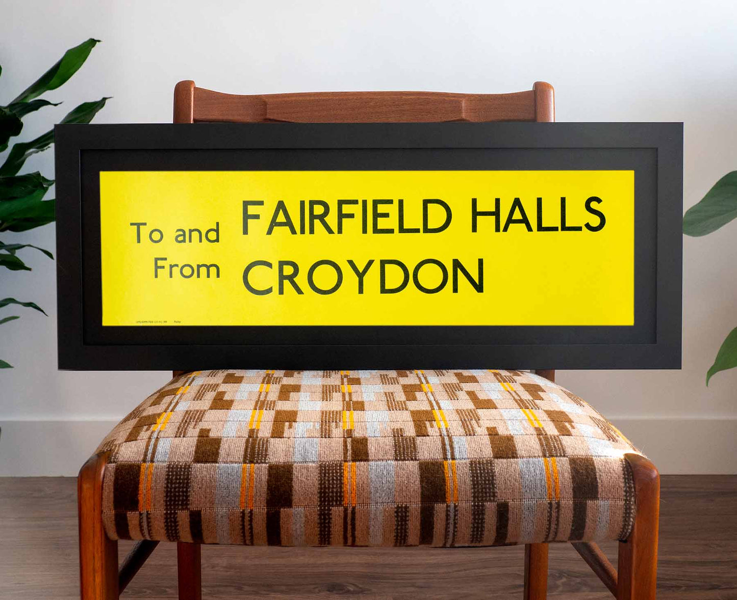 Fairfield Halls Croydon Framed Yellow London Bus Blind