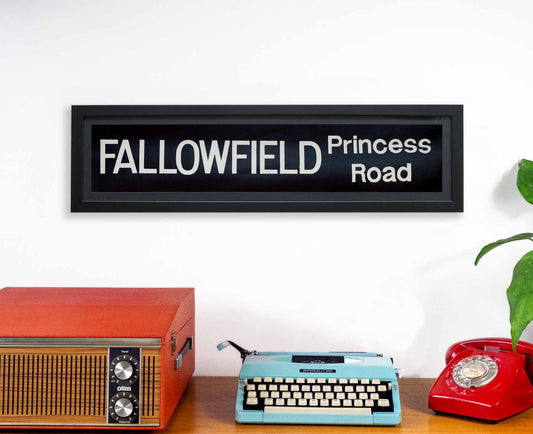 Fallowfield Princess Road 1970s Framed Bus Blind