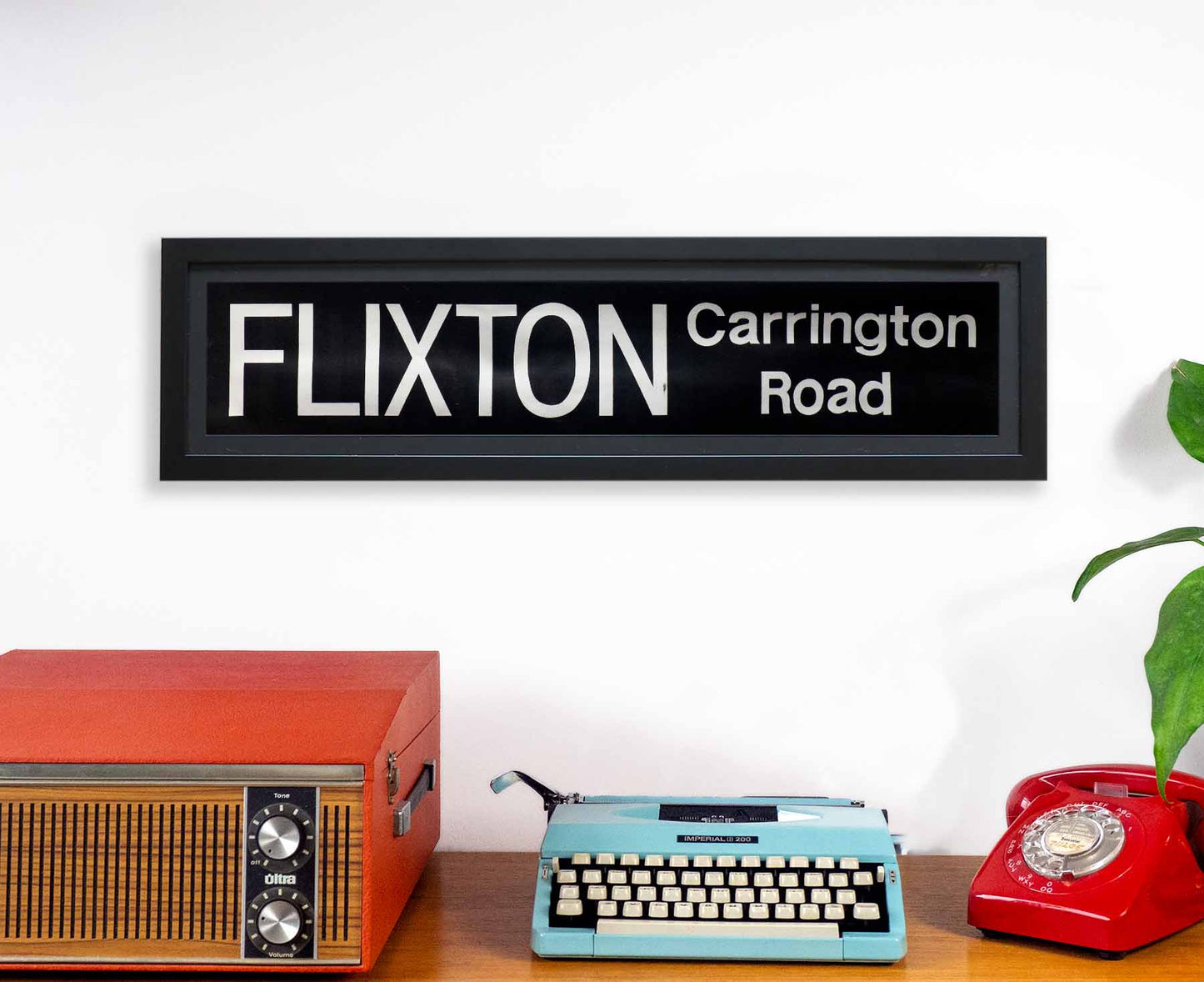 Flixton Carrington Road 1970s Framed Bus Blind