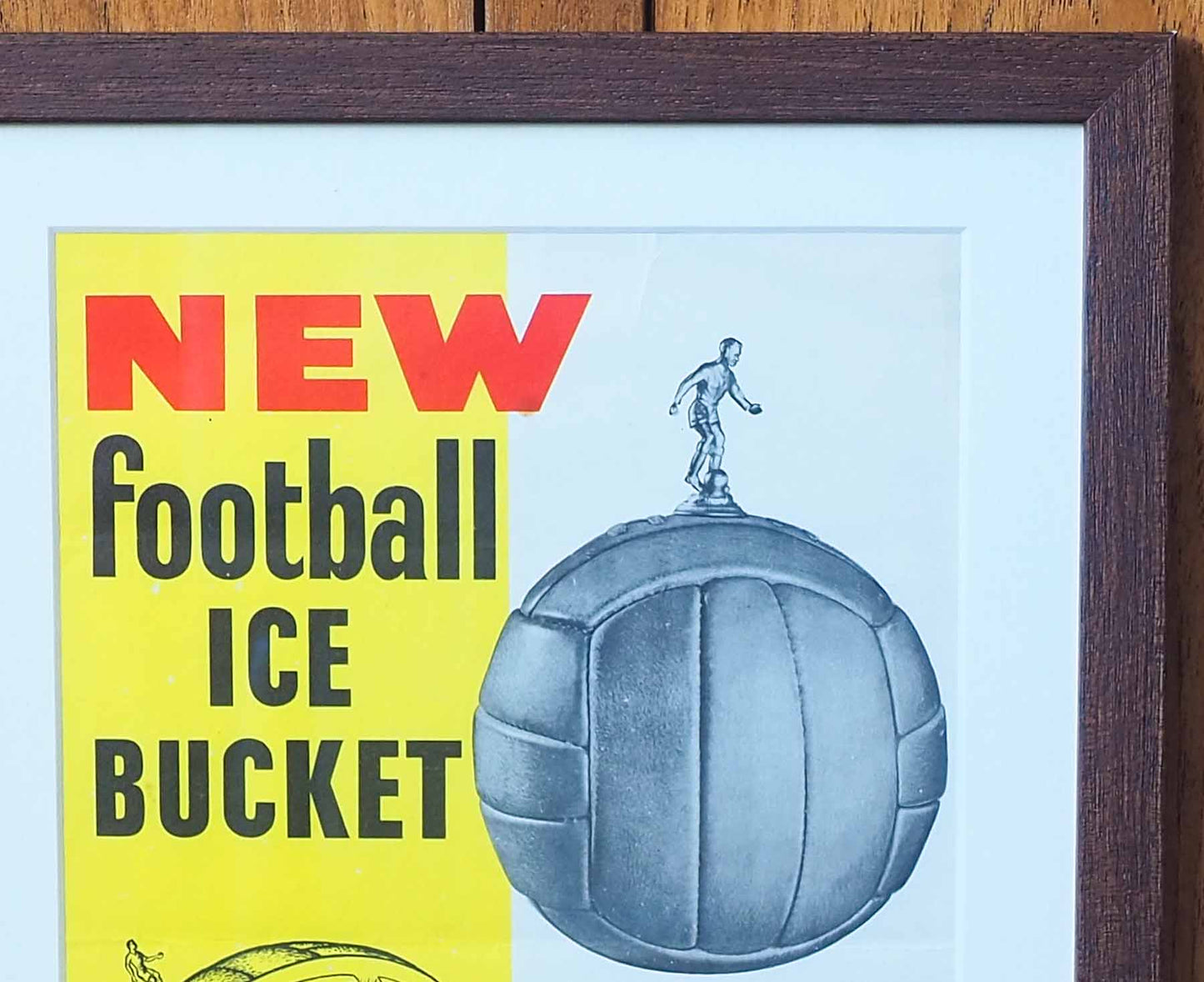 Football Ice Bucket Framed 1960s Vintage Ad