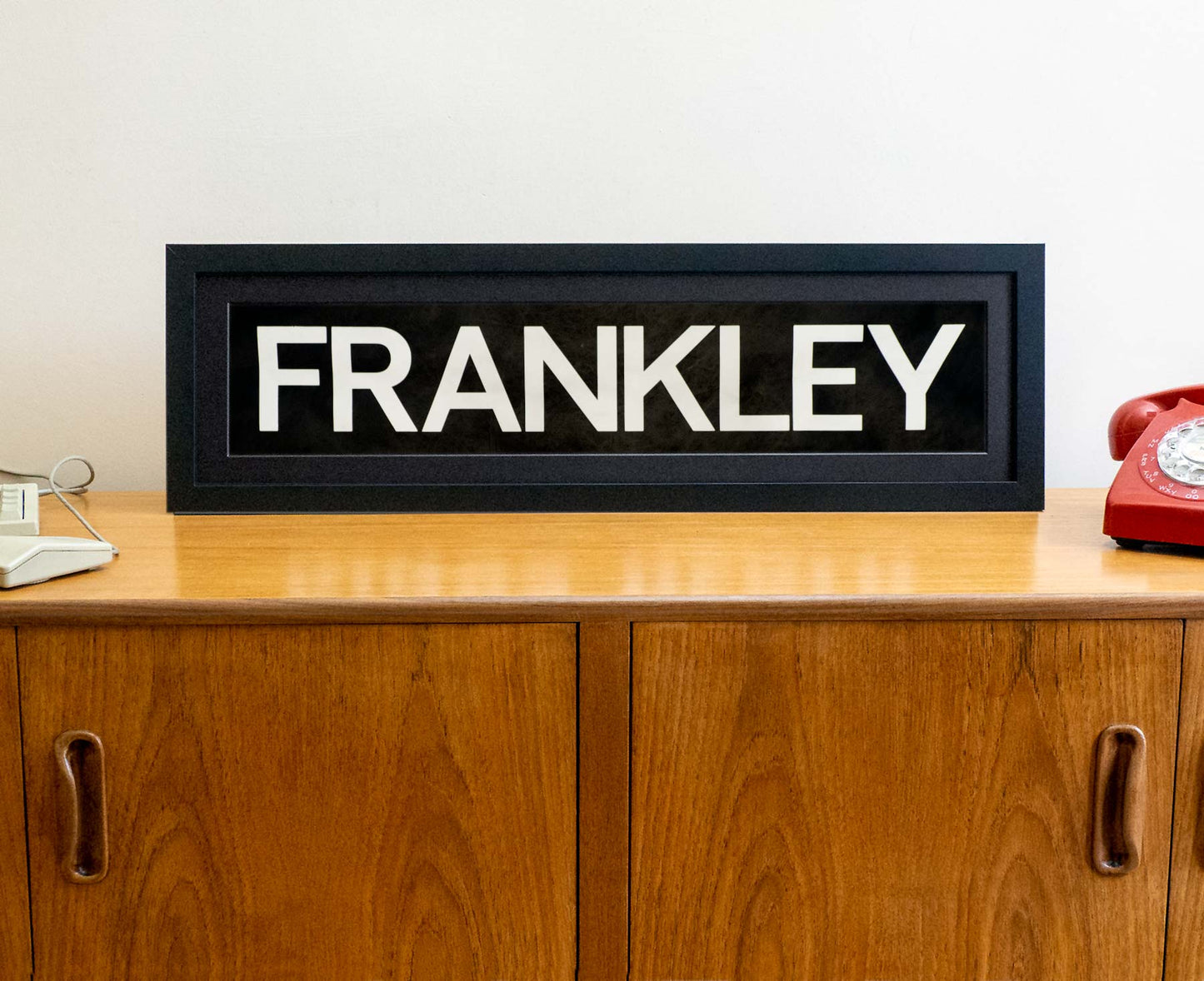 Frankley 1990s framed original bus blind