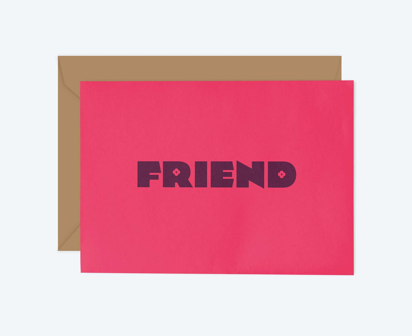 Friend Typographic Flowers card