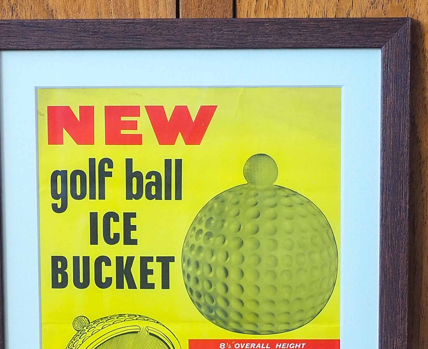Golf Ball Ice Bucket Framed 1960s Vintage Ad