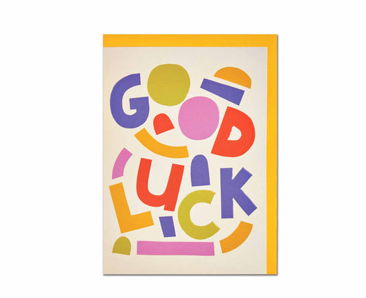 Good Luck Big Bold embossed card