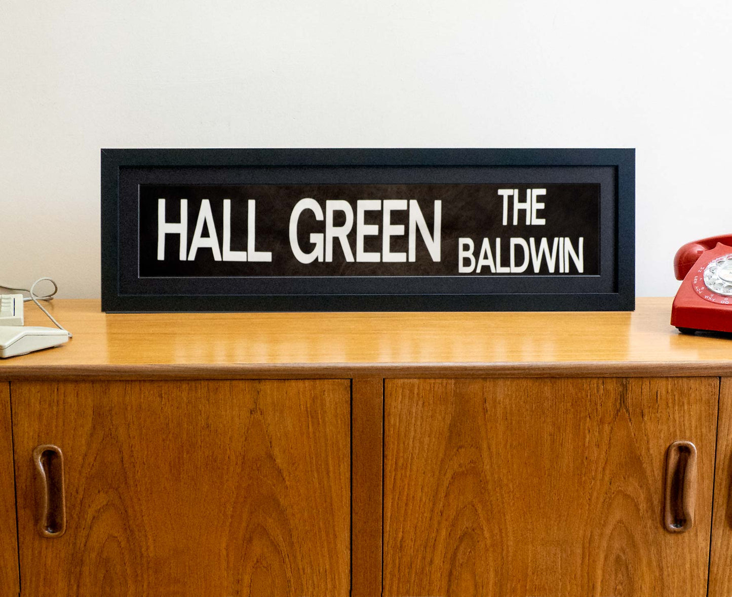 Hall Green The Baldwin 1990s framed original bus blind
