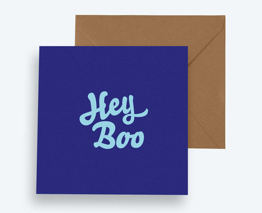 Hey Boo typographic card