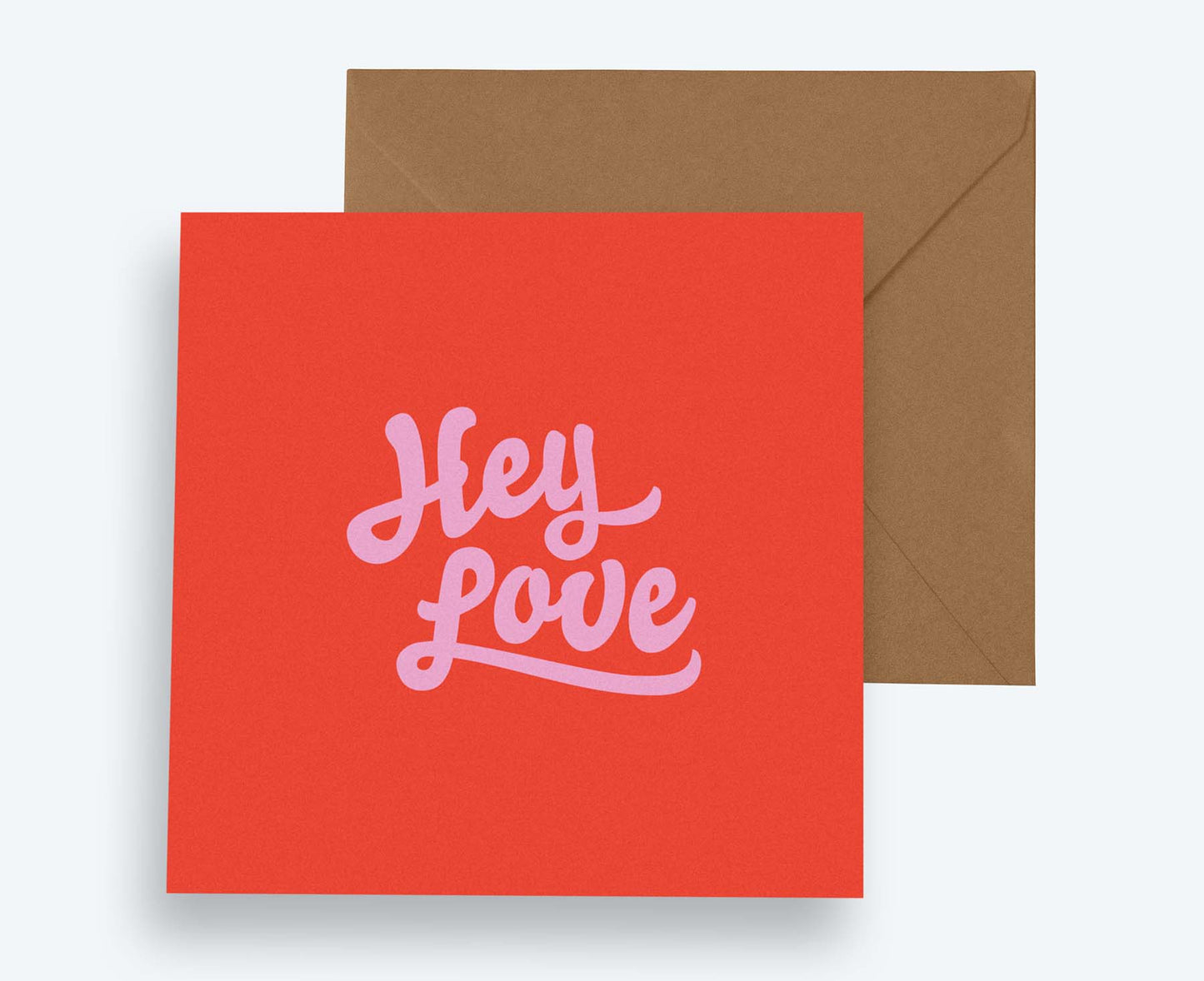 Hey Love typographic card