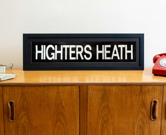 Highters Heath 1990s framed original bus blind