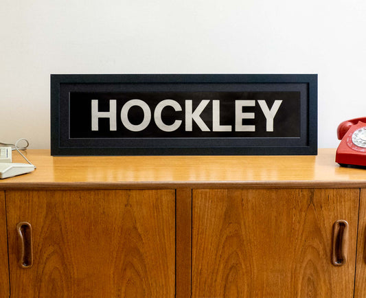 Hockley 1980s framed original bus blind