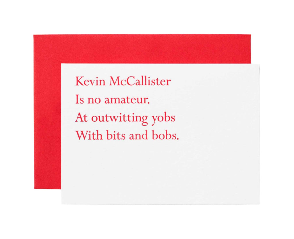 Kevin McCallister Clerihew Christmas Card