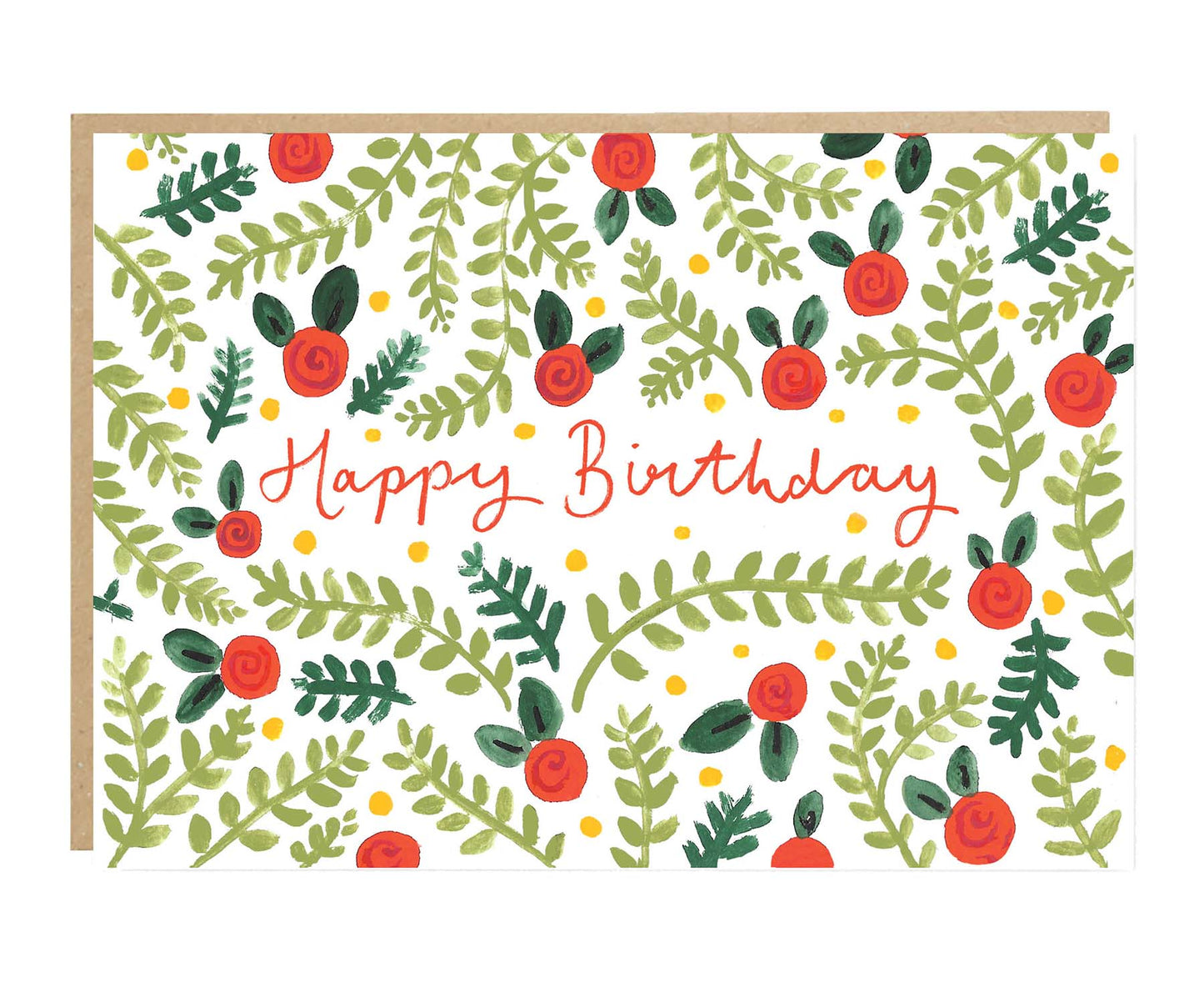 Fern Floral Happy Birthday Card