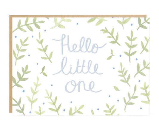 Hello Little One Leafy New Baby Card