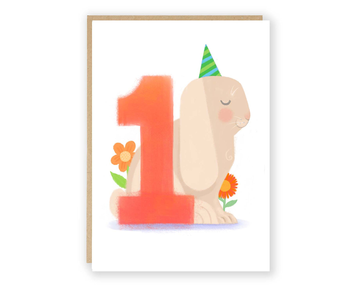 Rabbit First Birthday Card
