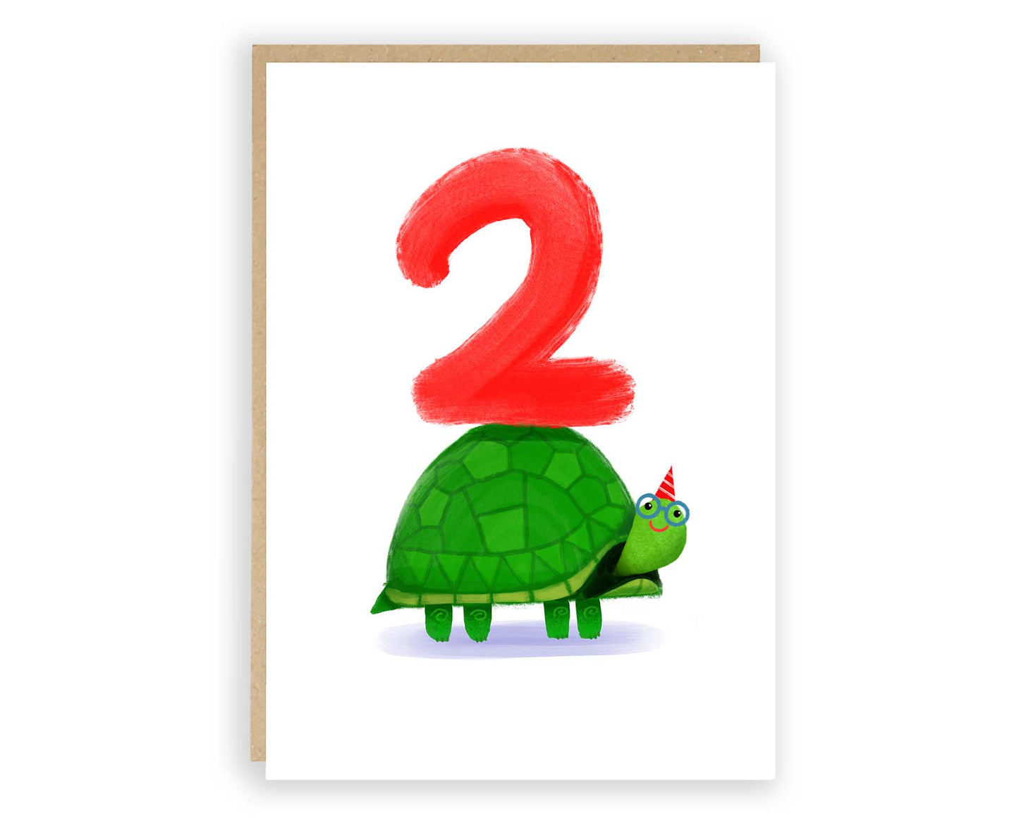Tortoise Second Birthday Card