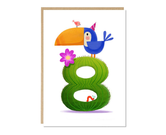 Toucan Eighth Birthday Card