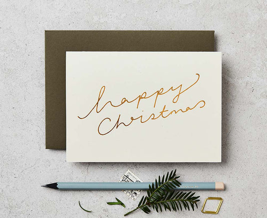 Happy Christmas Foiled Christmas card