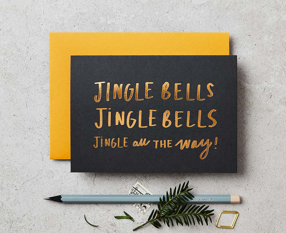 Jingle Bells Foiled Christmas card