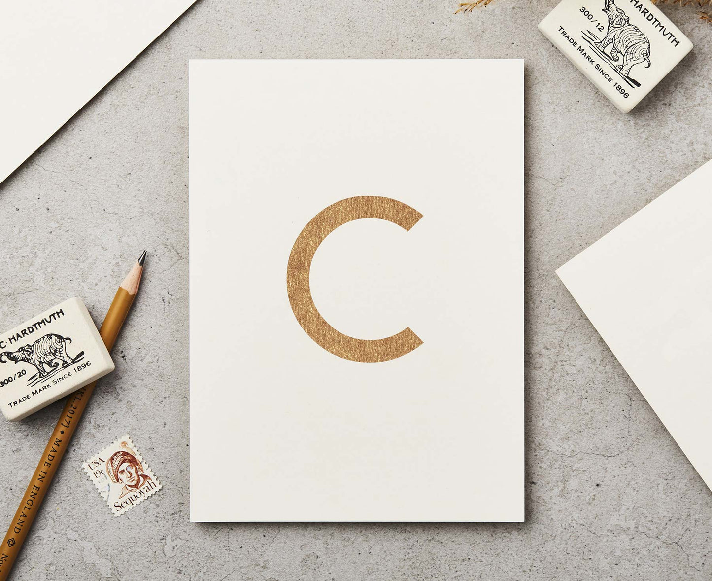 Letter C Copper Ink Postcard