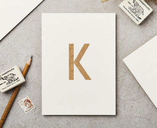 Letter K Copper Ink Postcard