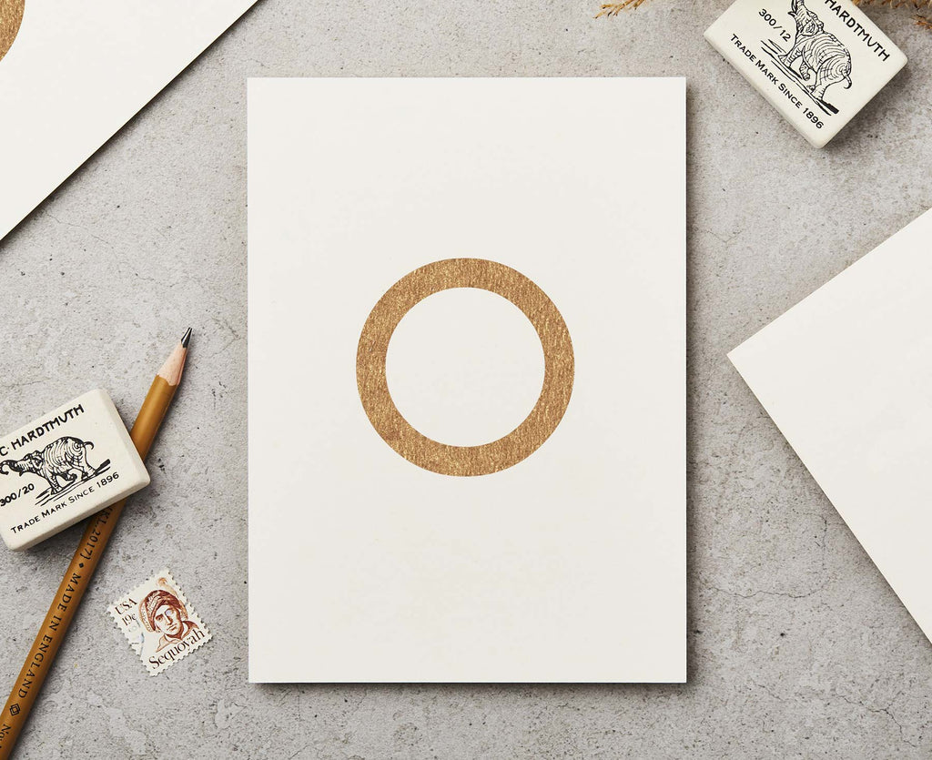 Letter O Copper Ink Postcard