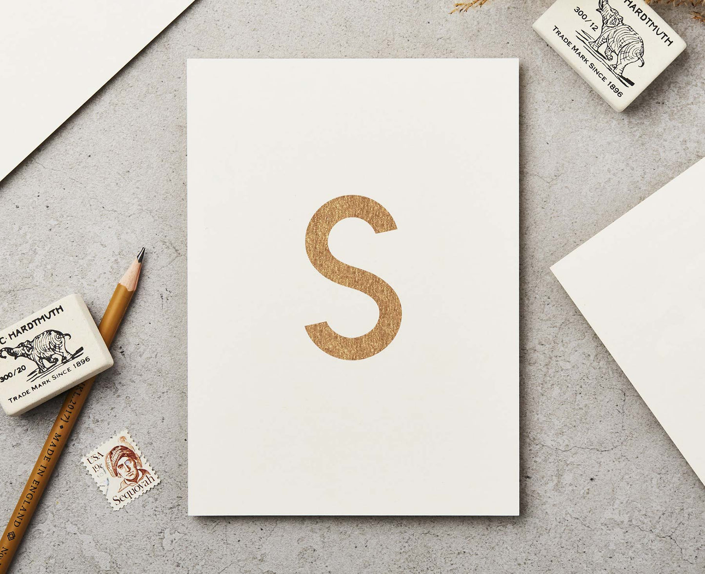 Letter S Copper Ink Postcard