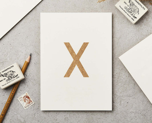 Letter X Copper Ink Postcard