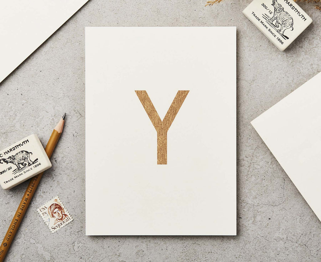 Letter Y Copper Ink Postcard