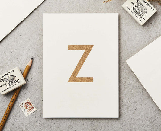 Letter Z Copper Ink Postcard