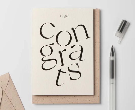 Serif Type Huge Congrats Congratulations Card