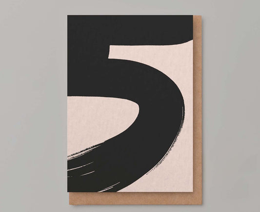 Brushed Number 5th Birthday Card