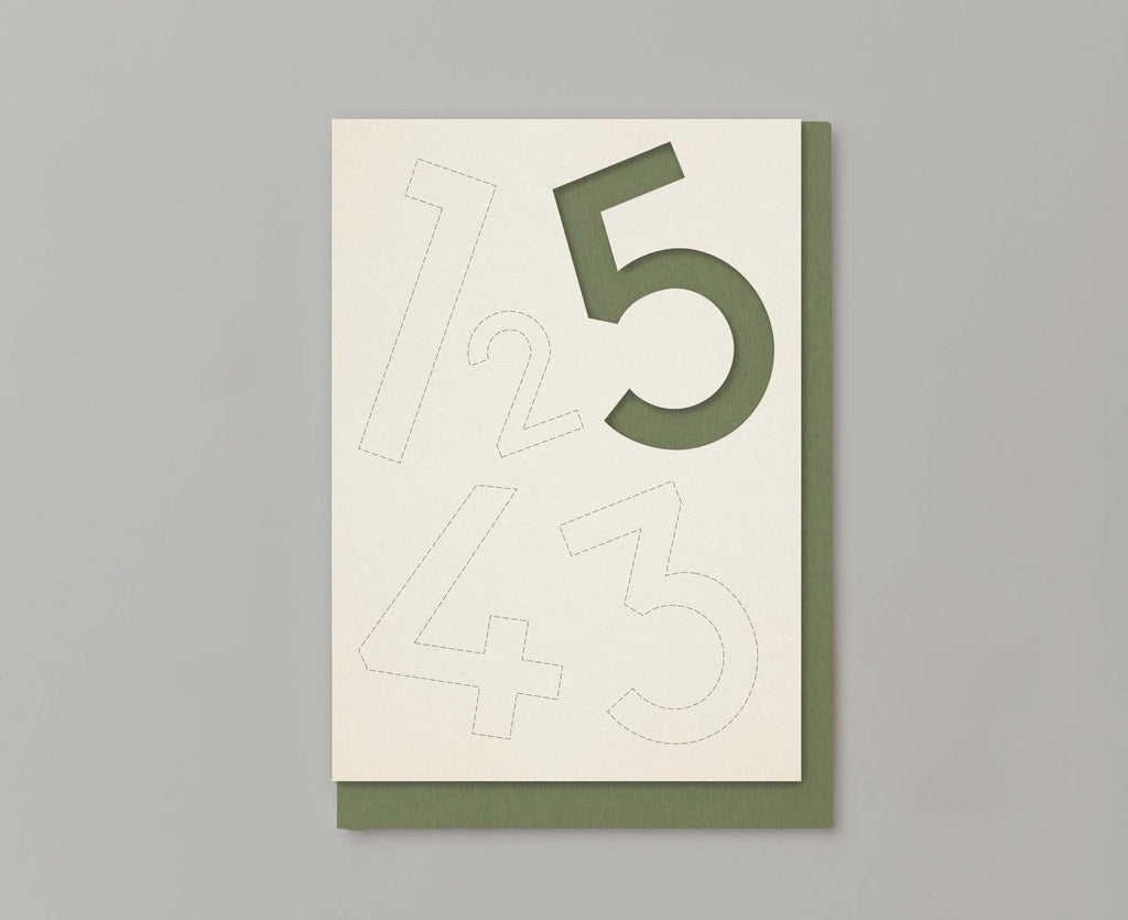 Scandi Type Fifth Birthday Card