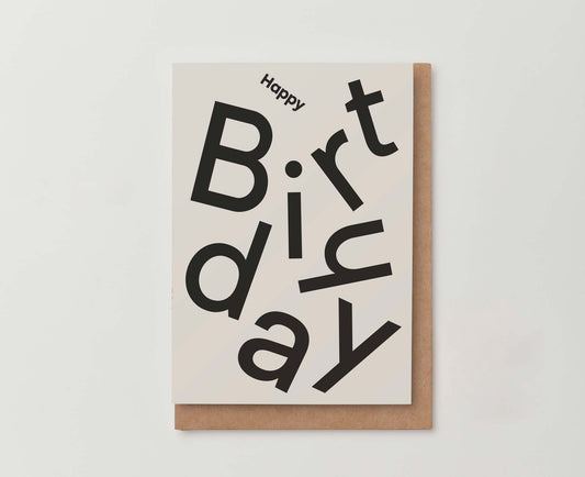 Scandi Type Happy Birthday Card