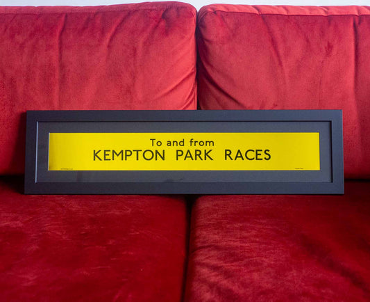 Kempton Park Races Yellow Mini London Bus Blind
