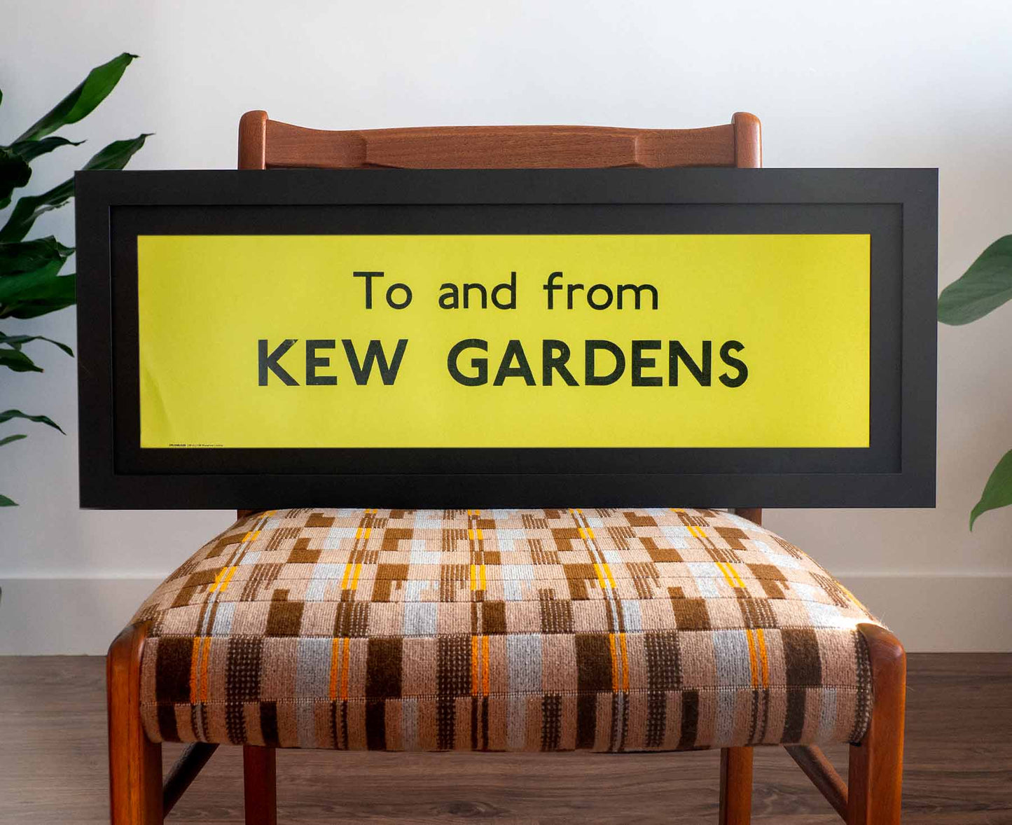 Kew Gardens Framed Yellow London Bus Blind