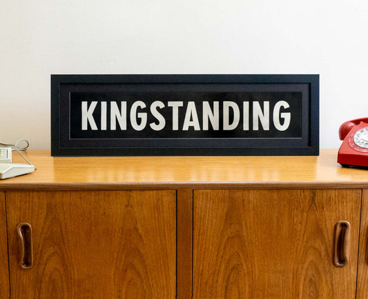 Kingstanding 1980s framed original bus blind