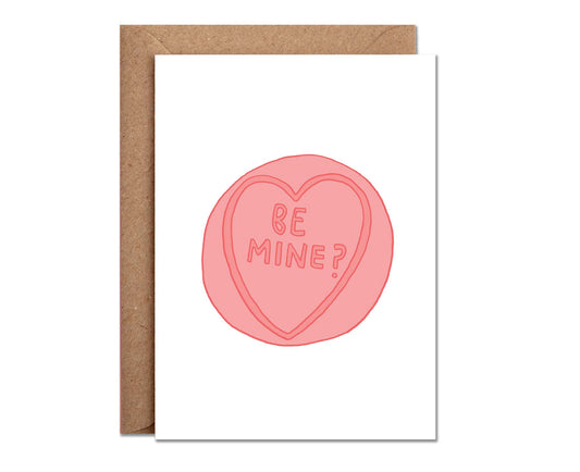 Be Mine Love Heart Valentine's Card