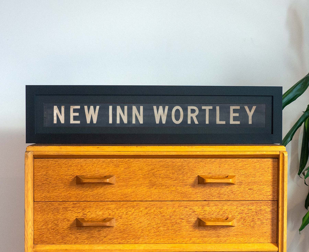 New Inn Wortley Framed 1950s Leeds Tramway / Bus Blind