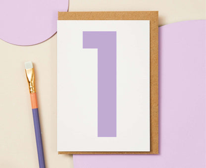 Number 1 First Birthday Card