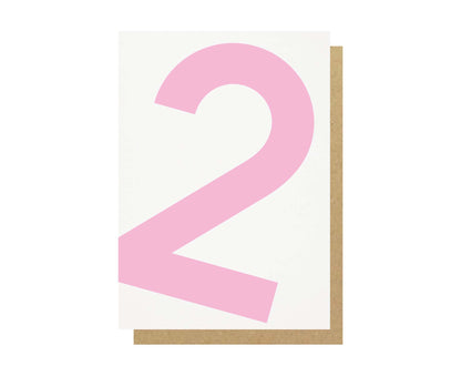 Number 2 Second Birthday Card