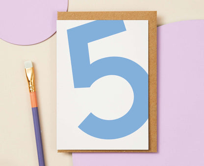 Number 5 Fifth Birthday Card