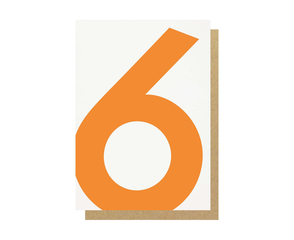 Number 6 Sixth Birthday Card