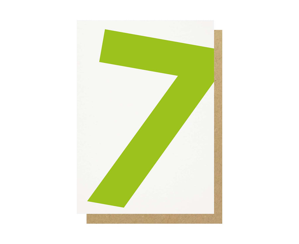 Number 7 Seventh Birthday Card