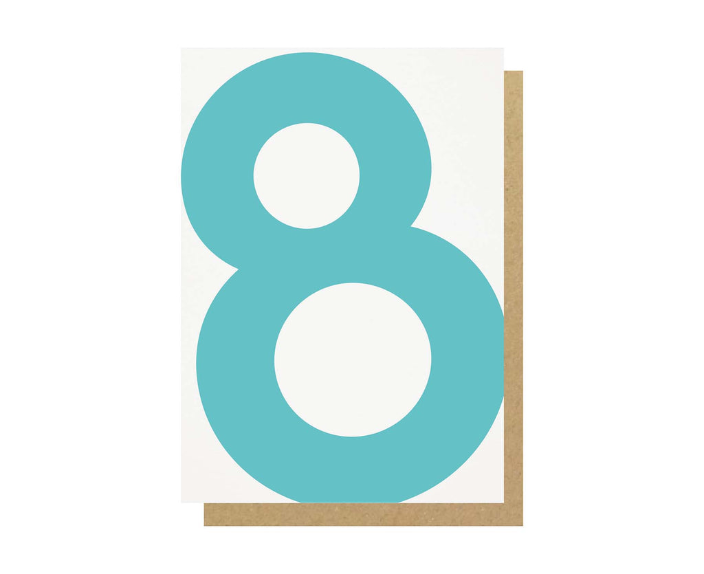 Number 8 Eighth Birthday Card