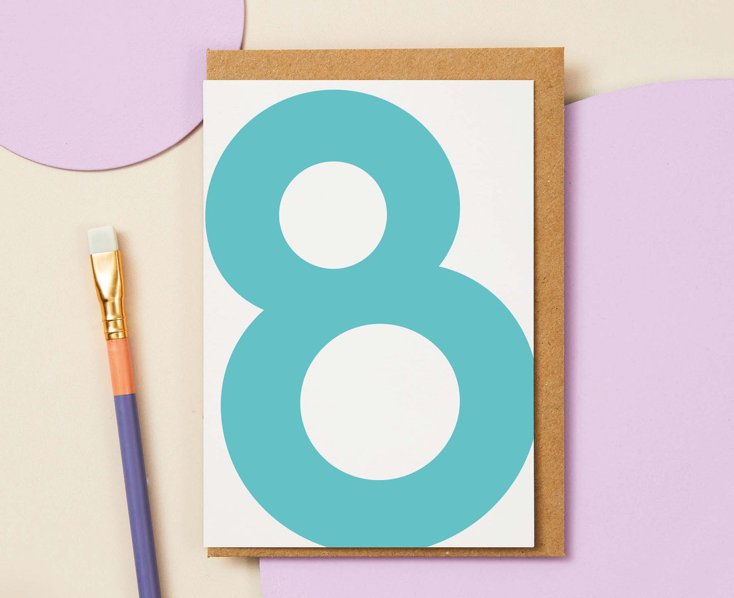 Number 8 Eighth Birthday Card